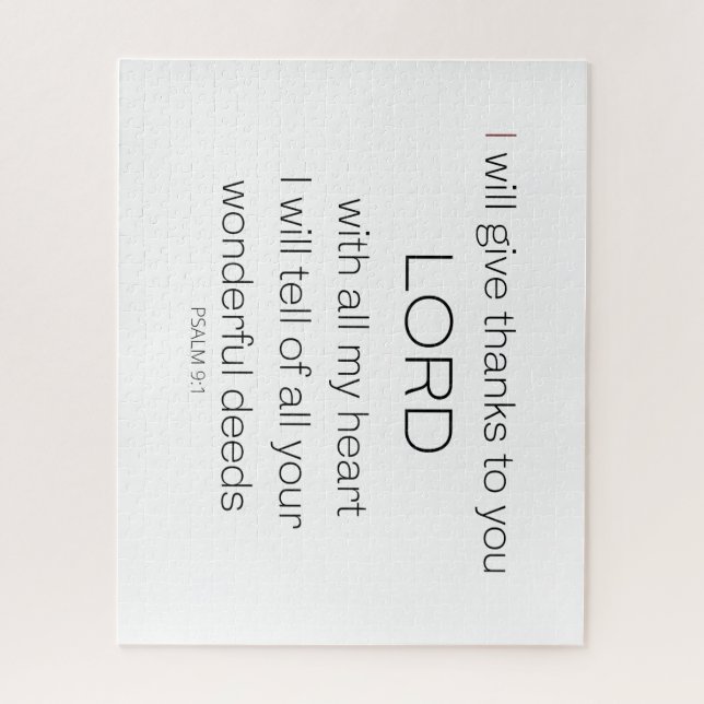 Psalm 9, ich danke Ihnen, Herr LORD, Puzzle (Vertikal)
