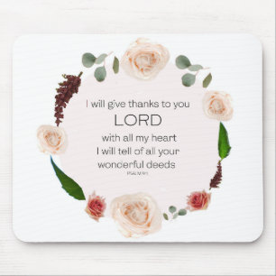 Psalm 9, wird Ihnen alle Ihre wunderbaren Taten bl Mousepad