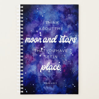 Psalm Bibelvers Glaube Wasserfarbe Galaxie Sterne Planer