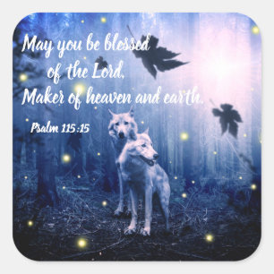 Psalm Bible Verse Christliche Scripturkleber Quadratischer Aufkleber