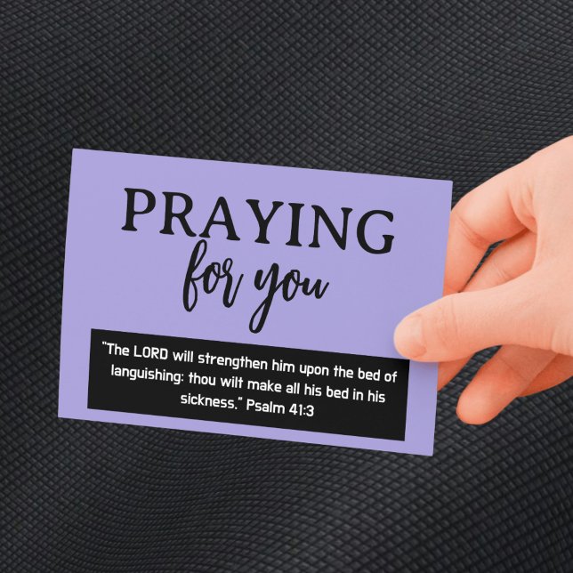 Psalm für dich beten wird bald gut postkarte (Praying For You Psalm Get Well Soon Purple Postcard)