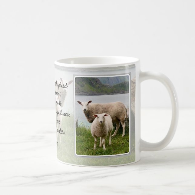 Psalm für Schafe und Lämmer 23 Kaffeetasse (Rechts)