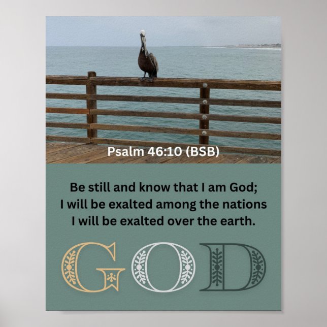 Psalm-Meldung - Psalm 46-10 - 8 x 10 Poster (Vorne)