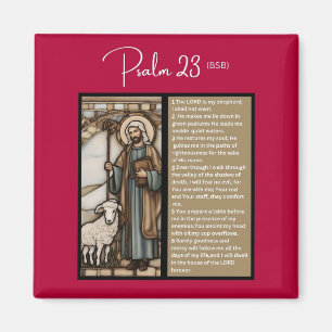 Psalm-Nachricht: Psalm 23 - Square Magnet