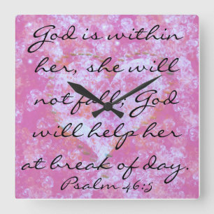 Psalm-Schrift Gott ist innerhalb ihrer Wanduhr