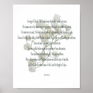 Psalm, Weiße Blume, Value Poster Papier (Matt)