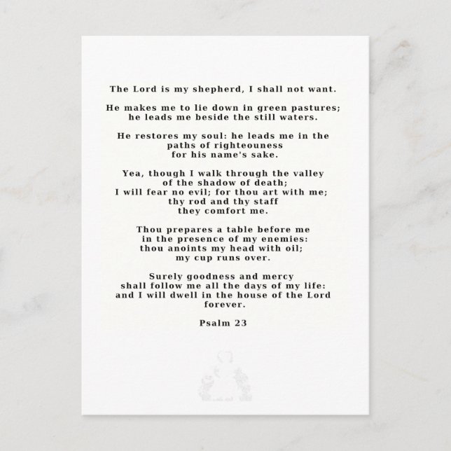 Psalm White Wedding Silhouette Card Postkarte (Vorderseite)