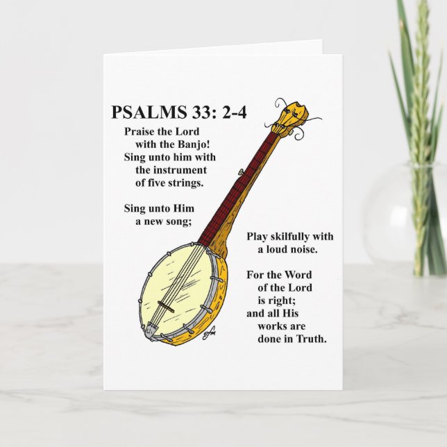 PSALME 33: Paise der Lord mit dem Banjo Karte (Vorderseite)