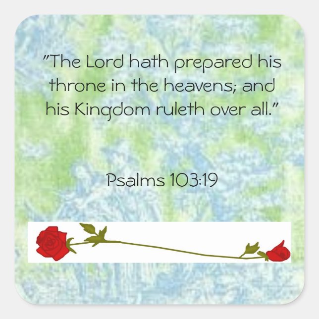 Psalmen 103:19 Schrift-Aufkleber Quadratischer Aufkleber (Vorderseite)
