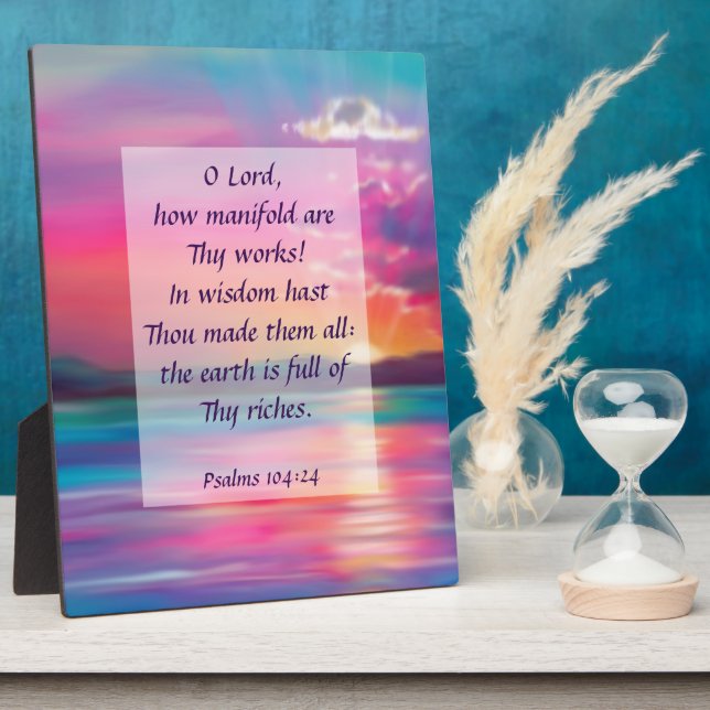 Psalmen 104:24 Plaque Fotoplatte (Seite)