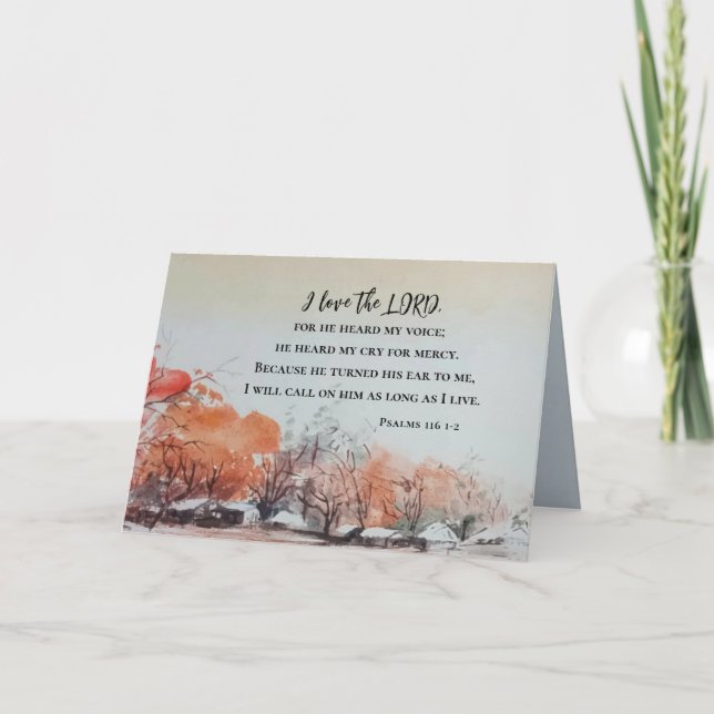 Psalmen 116 1-2 I Liebe des LORD Bibelverses Karte (Vorderseite)