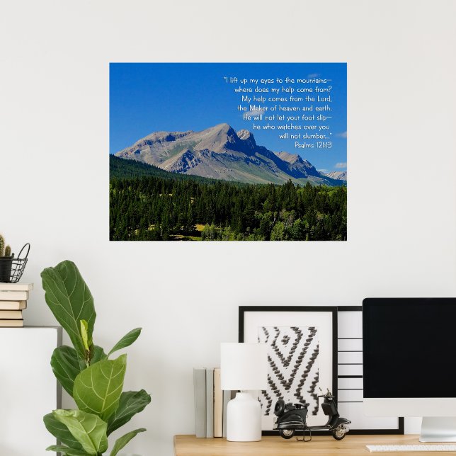 Psalmen 121:1-3 poster (Heimbüro)