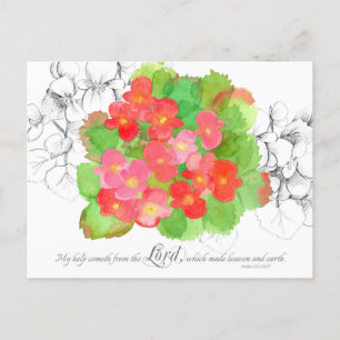 Psalmen 121 Gebet-Karte Orangene Begonia-Blume Postkarte