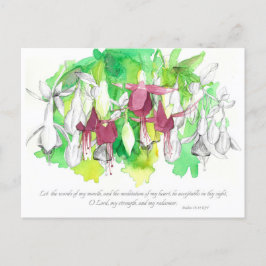 Psalmen 19 Biokunstkarte Blume Fuchsia Postkarte