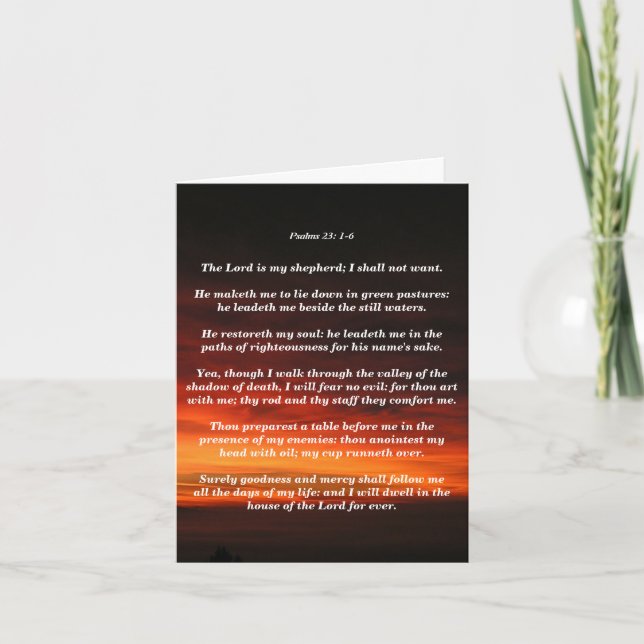 Psalmen 23: 1-6 karte (Vorderseite)