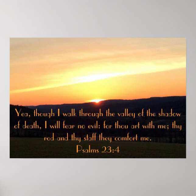 Psalmen 23:4 Sonnenuntergang Poster (Vorne)