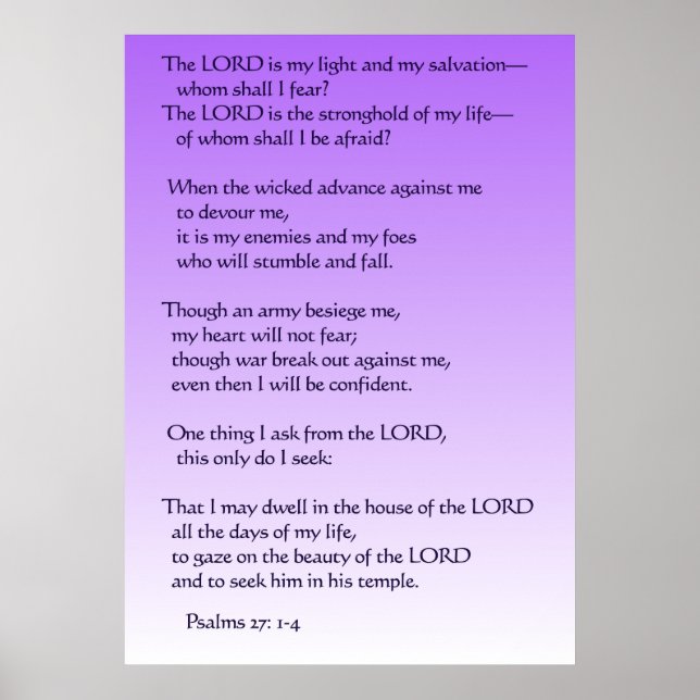 Psalmen 27:1-4 poster (Vorne)