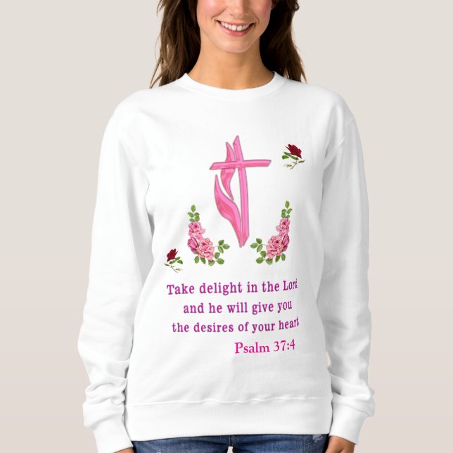 Psalmen 37:4 sweatshirt (Vorderseite)