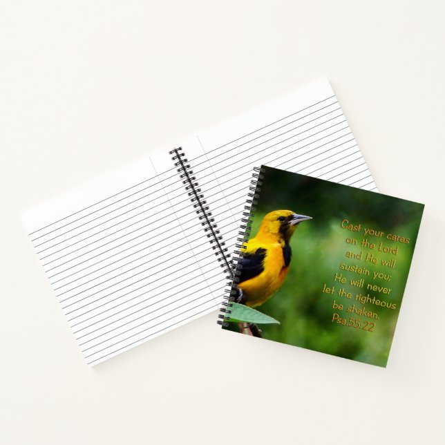 Psalmen 55:22 Inspiration Notizbuch (Innenseite)