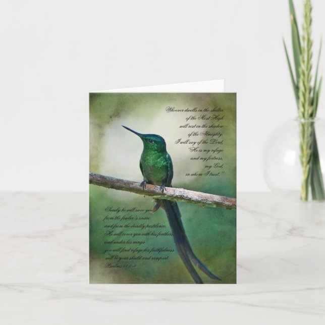 Psalmen 91:1-4 Inspirationskarte Karte (Vorderseite)