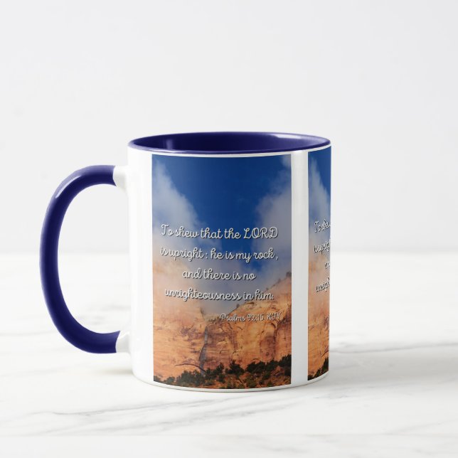 Psalmen 92:15 Bibelverse Zwei-Tone-Tasse Tasse (Links)