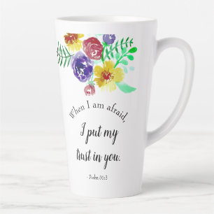 Psalmen Bibelvers über Angst Vertrauen Gott Floral Milchtasse