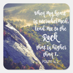 Psalmen: Wenn mein Herz überwältigt ist Verse Quadratischer Aufkleber