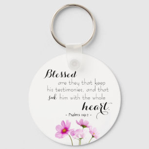 Psalms 119:2 Schrift Christlicher Schlüsselanhänge Schlüsselanhänger