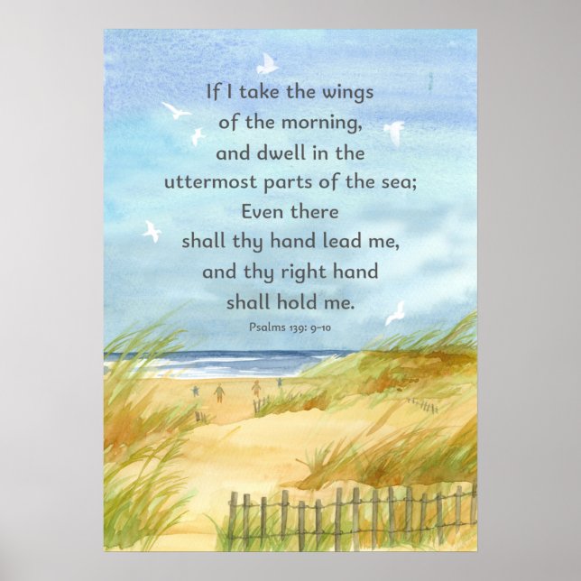 Psalms 139:9 Bibelschrift "Ocean Beach Malerei" Poster (Vorne)