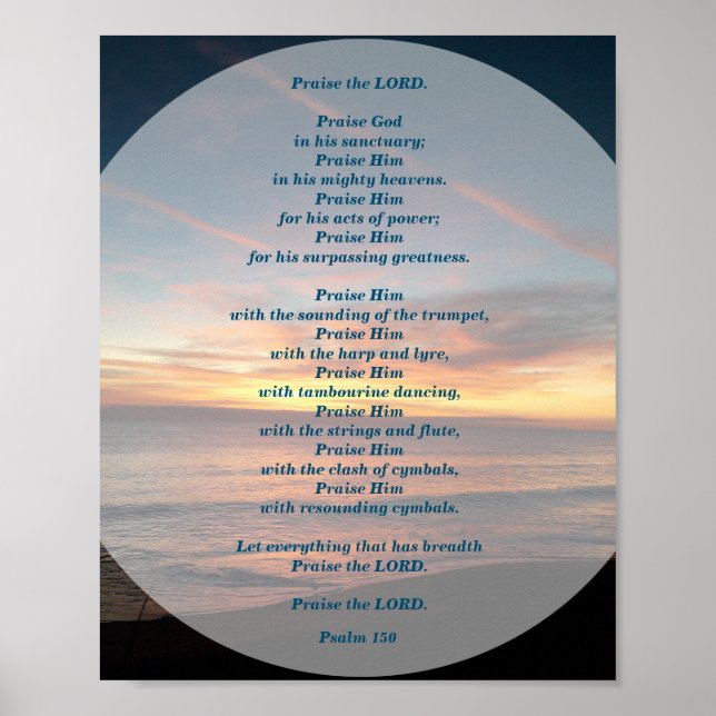 Psalms 150 Lob für das LORD-Poster Poster (Vorne)