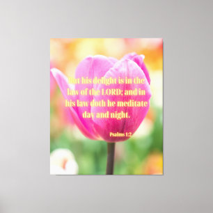 Psalms 1:2 Bibelverse KJV Mauer Art Leinwanddruck