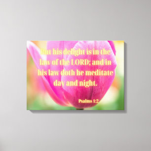 Psalms 1:2 Bibelverse KJV Mauer Art Leinwanddruck