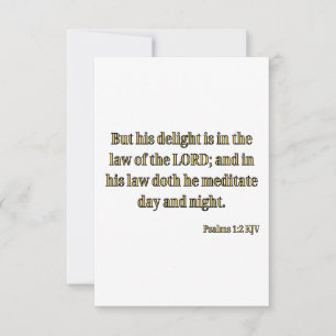 Psalms 1:2 KJV Bibel Verse Flat Greeting Card Karte