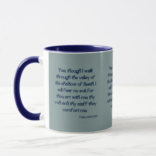 Psalms 23:4 KJV Bibelschrift Zwei-Tone Tasse (Links)