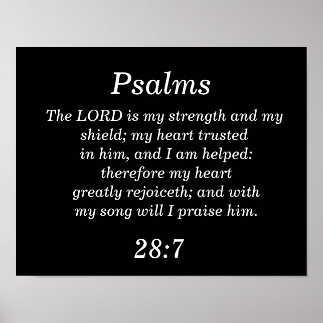Psalms 28:7 - Poster Art (Vorne)