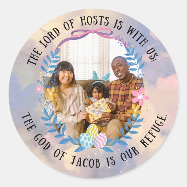 PSALMS 46:7 RUNDER AUFKLEBER (Vorderseite)