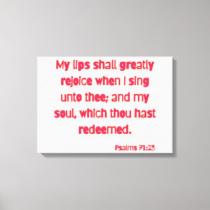 Psalms 71:23 Bibel Verse KJV Mauer Kunst Leinwanddruck