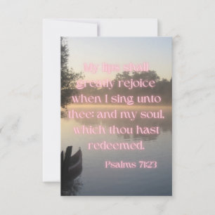 Psalms 71:23 KJV Bible Verse Pic Flachgrüße Karte