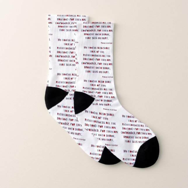 Psalms 71:24 Bible Verse KJV W2W All-Over-Print Socken (Paar)