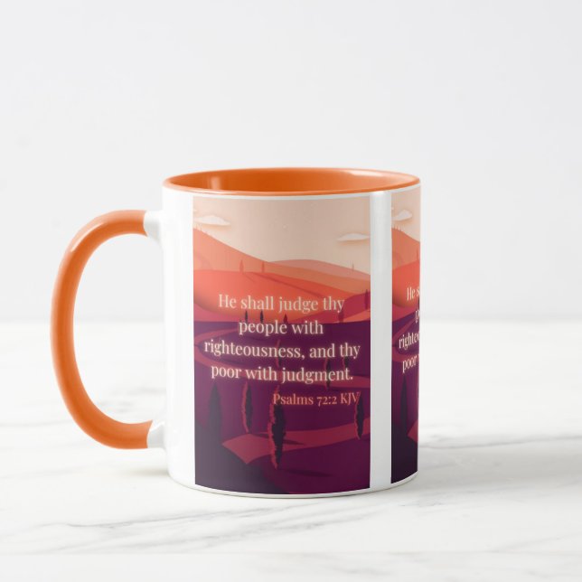 Psalms 72:2 KJV Bible Verse Pic Zwei-Tonen-Tasse Tasse (Links)