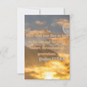 Psalms 72:5 KJV Bible Verse Pic Flat Grußkarte Karte