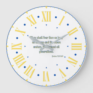 Psalms 72:5 KJV Bible Verse Roman Numeral Große Wanduhr
