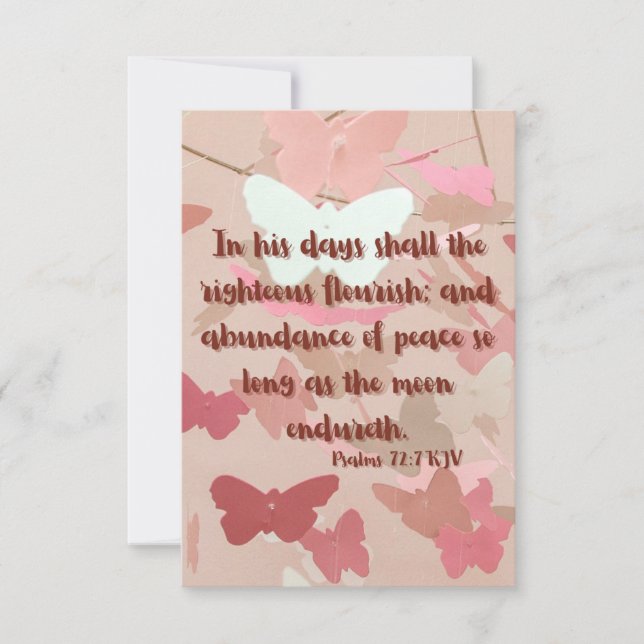Psalms 72:7 KJV Bible Verse Pic Flat Grußkarte Karte (Vorderseite)
