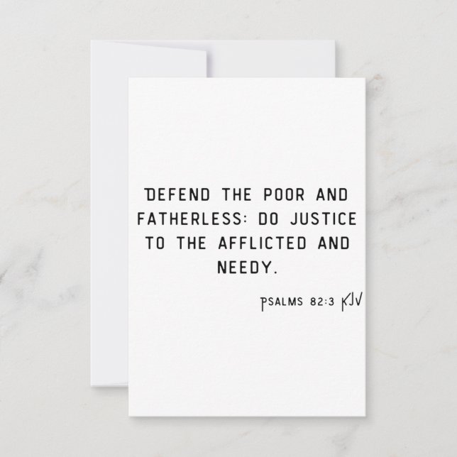 Psalms 82:3 KJV Bible Verse Flat Greeting Card Karte (Vorderseite)