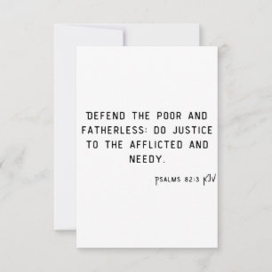 Psalms 82:3 KJV Bible Verse Flat Greeting Card Karte