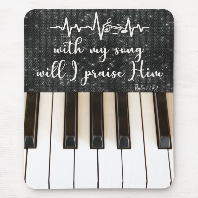 Psalms Bibel Verse mit Piano Keys Mousepad (Vorne)