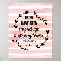 Psalms Bibel Verse Wasserfarbe Rosa Waschen Christ