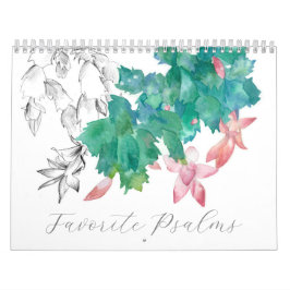 Psalms Bibelschrift Wasserfarbene botanische Pflan Kalender