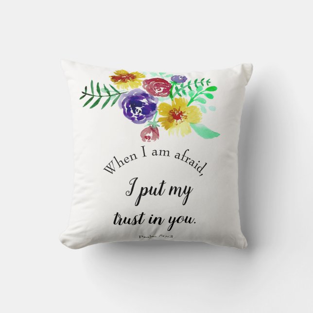 Psalms Bible Verse Christlich Faith Aquarell Chic Kissen (Vorderseite)