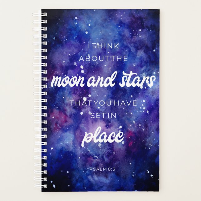 Psalms Bible Verse Faith Aquarell Galaxy Stars Planer (Vorderseite)